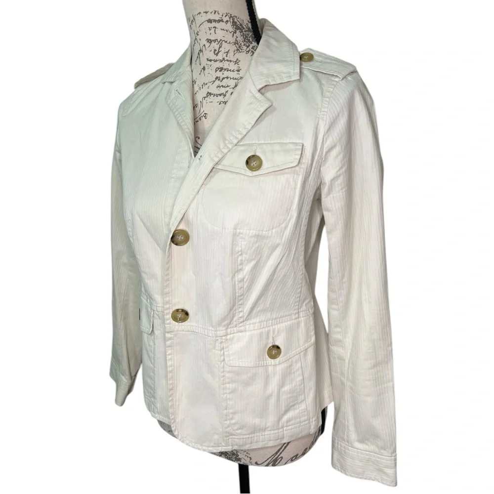 TALBOTS White Button Down Jacket for Women Size 4P - Picture 5 of 16